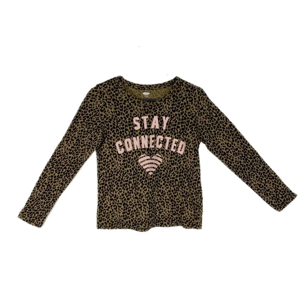 Old Navy Girl’s Leopard Print Stay Connected Long Sleeve Ter
